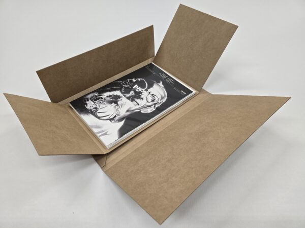 Cardboard comic book mailer with insert