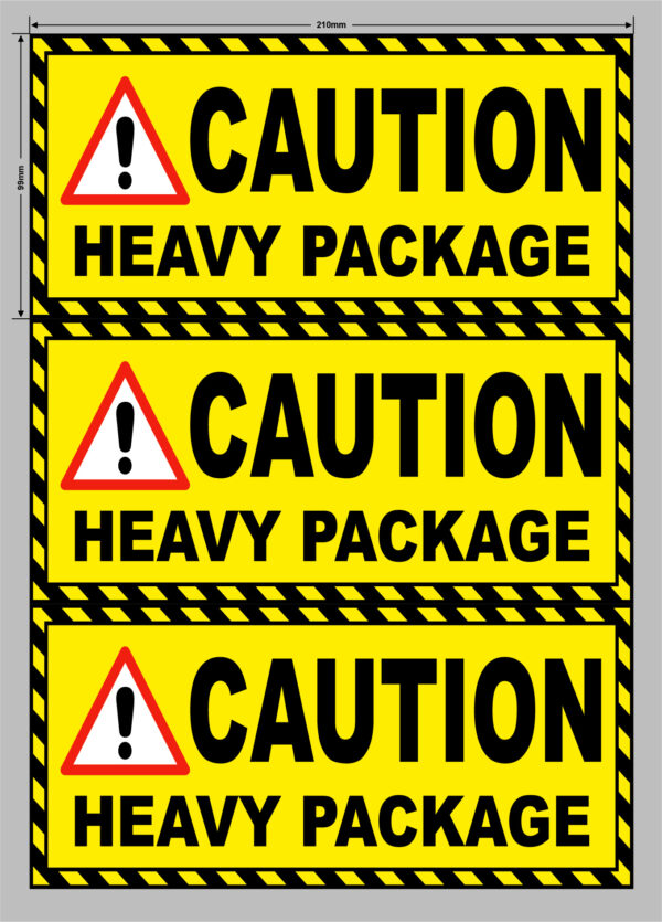 Caution Heavy Package - Vinyl Labels - Image 3