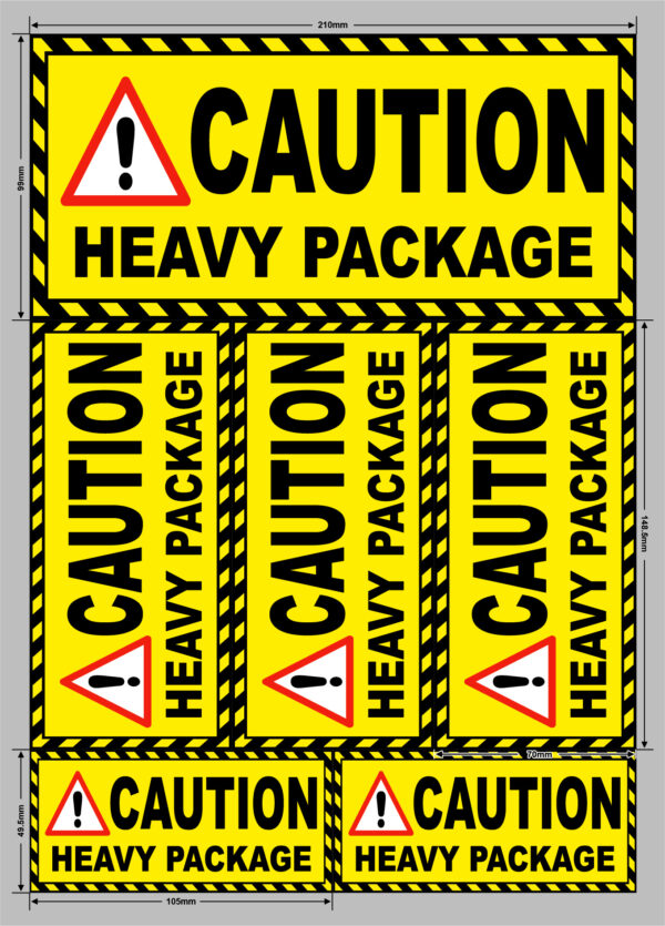 Caution Heavy Package - Vinyl Labels - Image 6